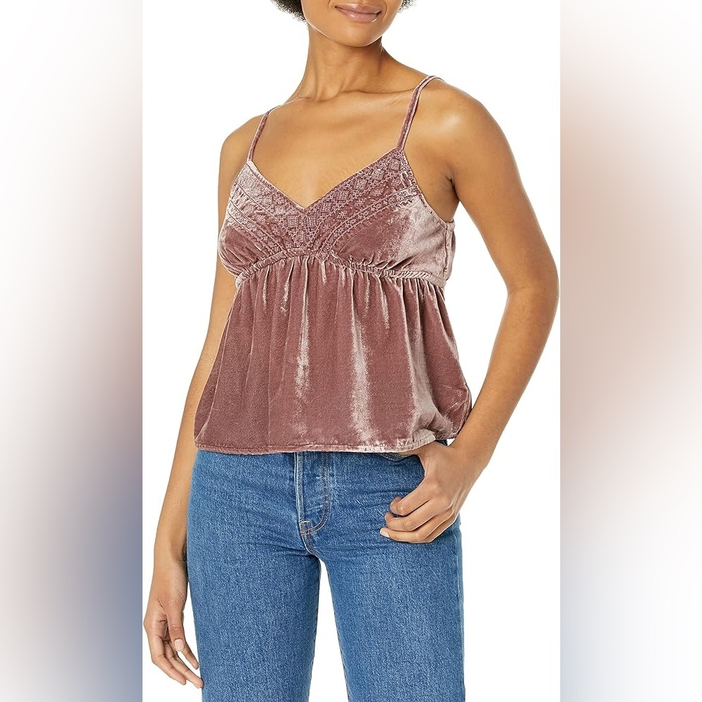 Lucky Brand Women's Embroidered Velvet Cami